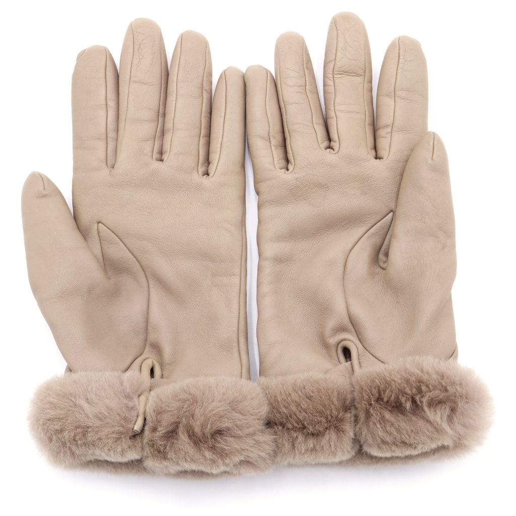 Hermes Kelly Glove Lambskin Mink Gold Beige Gloves — view 2