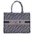 Dior Book Tote Oblique Canvas Navy Initial YM