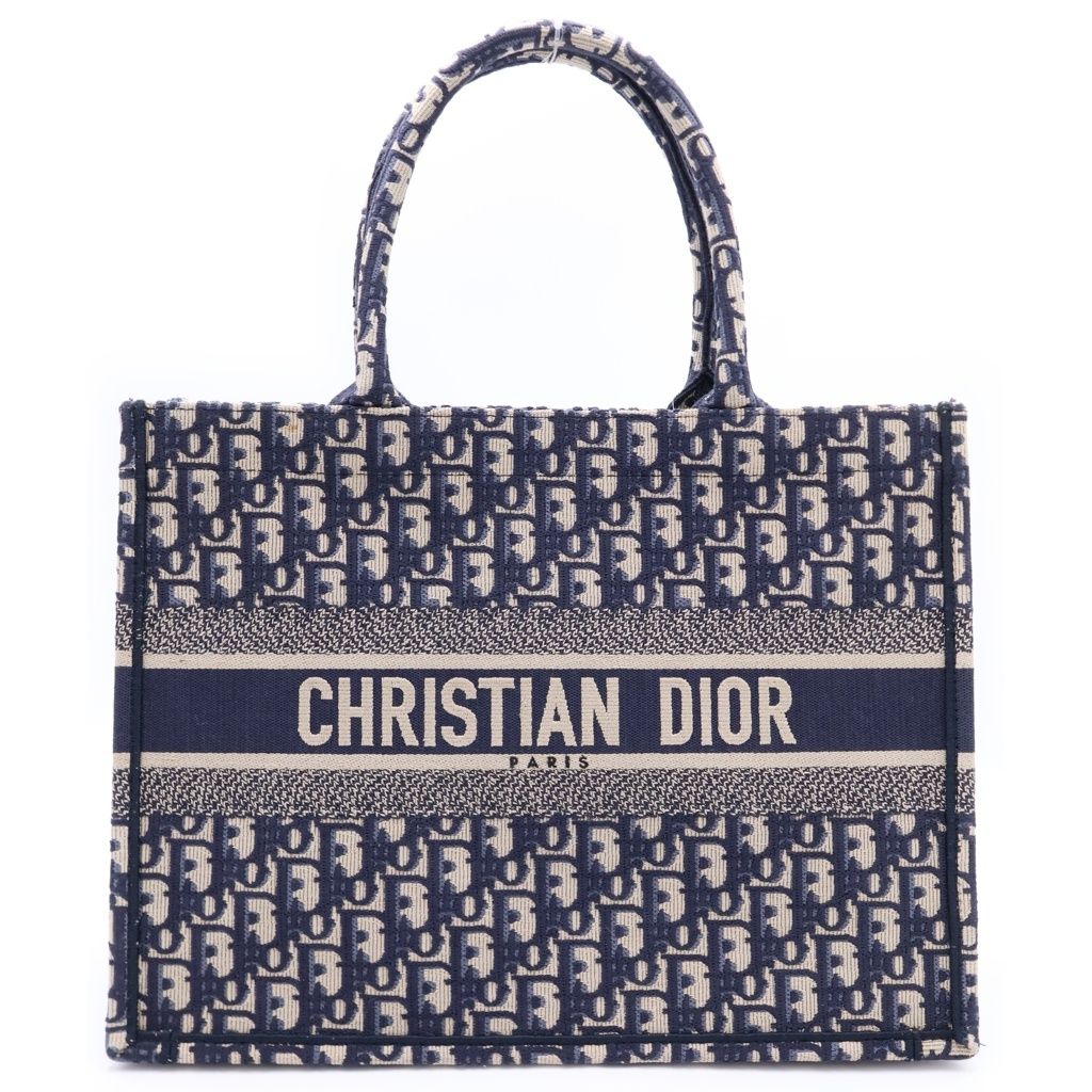 Dior Book Tote Oblique Canvas Navy Initial YM