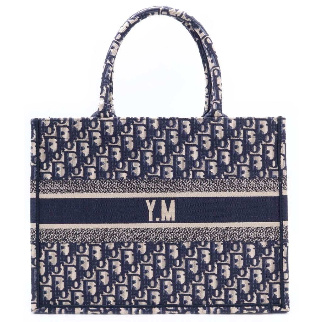 Dior Book Tote Oblique Canvas Navy Initial YM — view 2