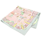 Hermes Carre 90 Ronds de Marche Allover Print Silk Scarf Beige Khaki