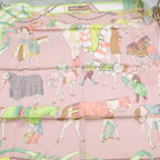 Hermes Carre 90 Ronds de Marche Allover Print Silk Scarf Beige Khaki — view 3