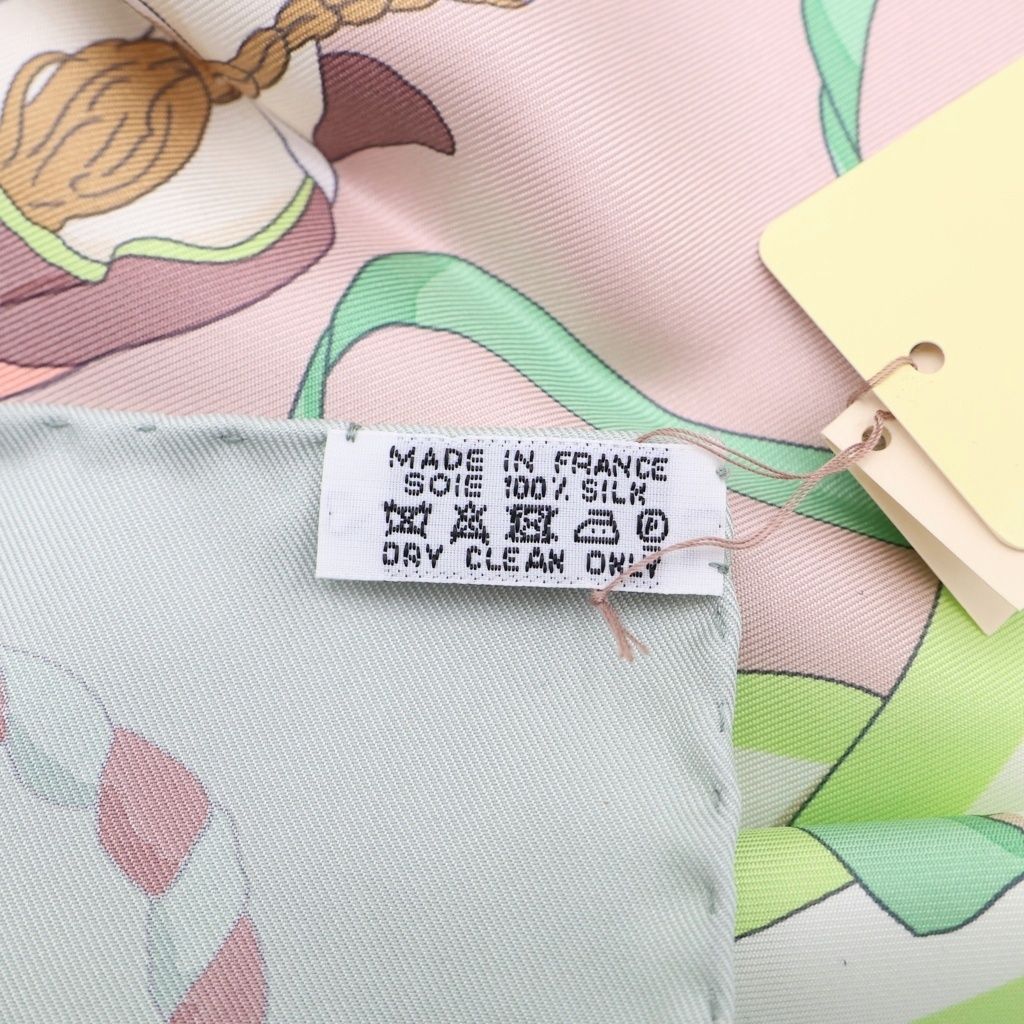 Hermes Carre 90 Ronds de Marche Allover Print Silk Scarf Beige Khaki — view 5