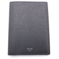 Celine Front Logo Leather Passport Case Gray