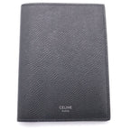 Celine Front Logo Leather Passport Case Gray