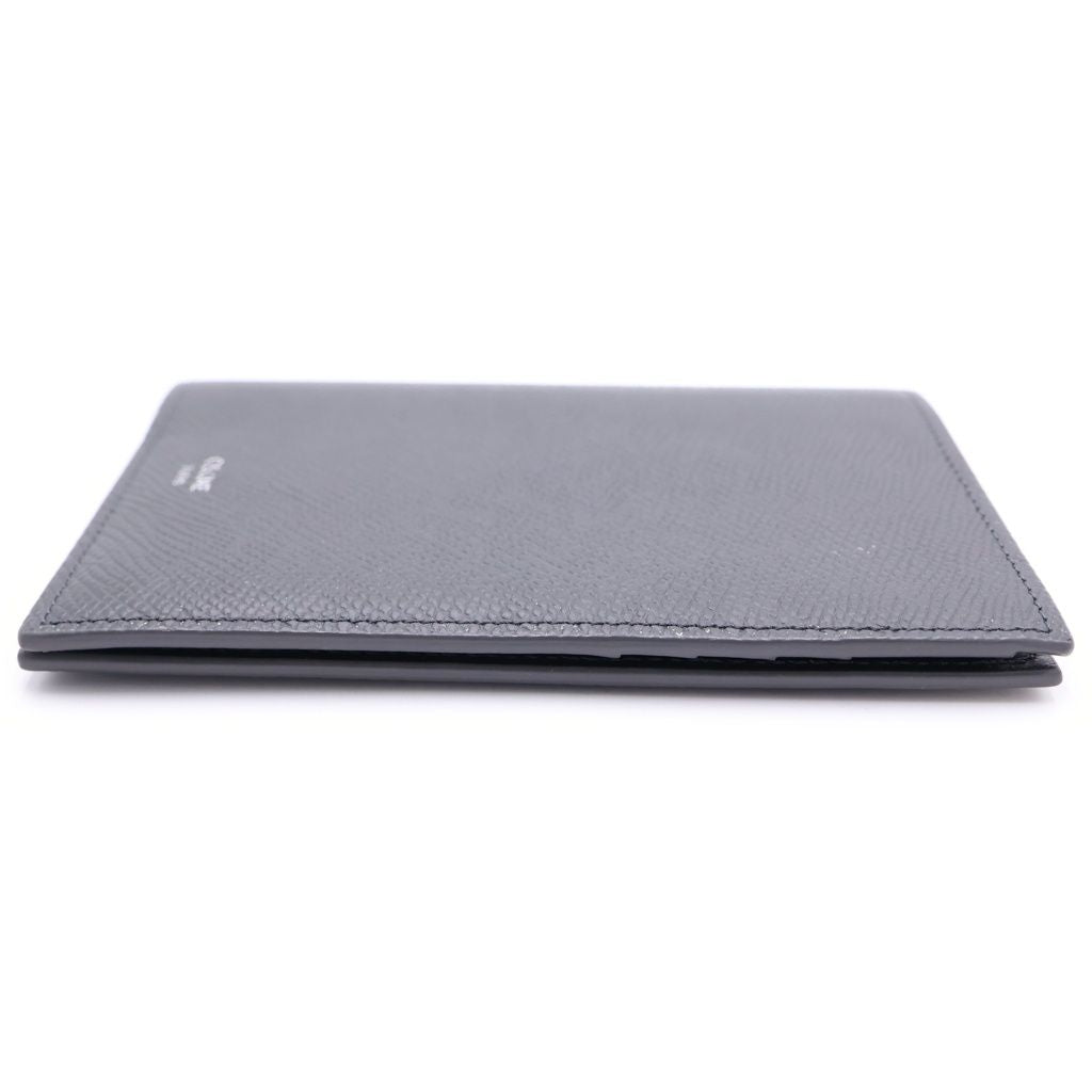 Celine Front Logo Leather Passport Case Gray — view 3