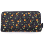 Prada Saffiano All Over Tropical Pattern Quilted Ground Round Zip Wallet Black — view 2