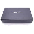 Prada Saffiano All Over Tropical Pattern Quilted Ground Round Zip Wallet Black — view 7