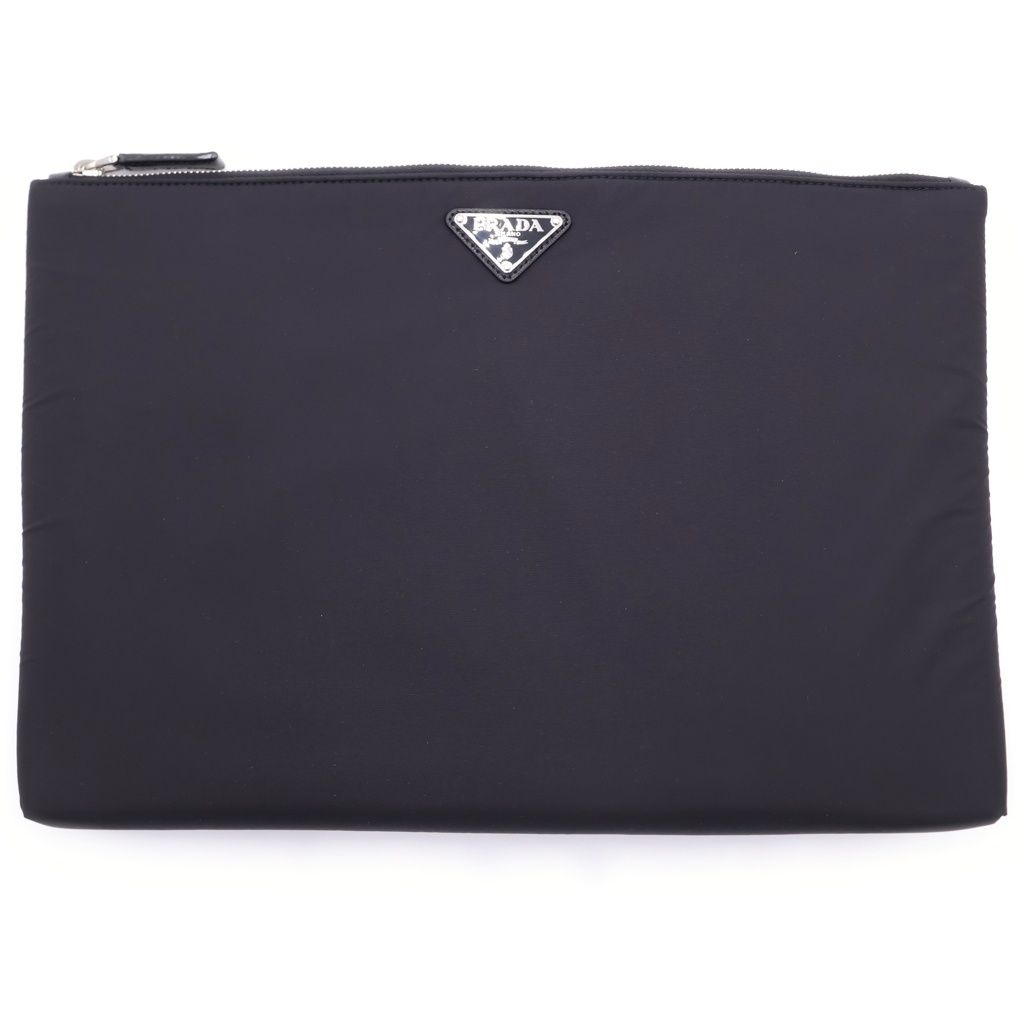Prada Tessuto Nero Nylon Clutch Pouch Black
