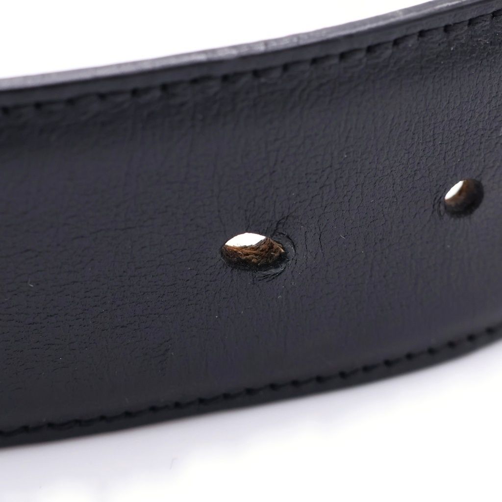 Fendi FF Big Logo Buckle Leather Belt Black — view 6