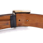 Fendi FF Big Logo Buckle Leather Belt Black — view 5