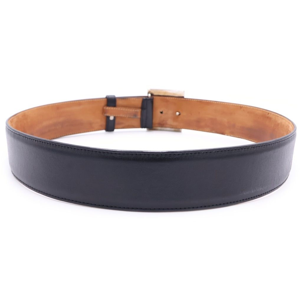 Fendi FF Big Logo Buckle Leather Belt Black — view 2