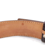 Gucci Interlocking GG Buckle Leather Striped Belt — view 5