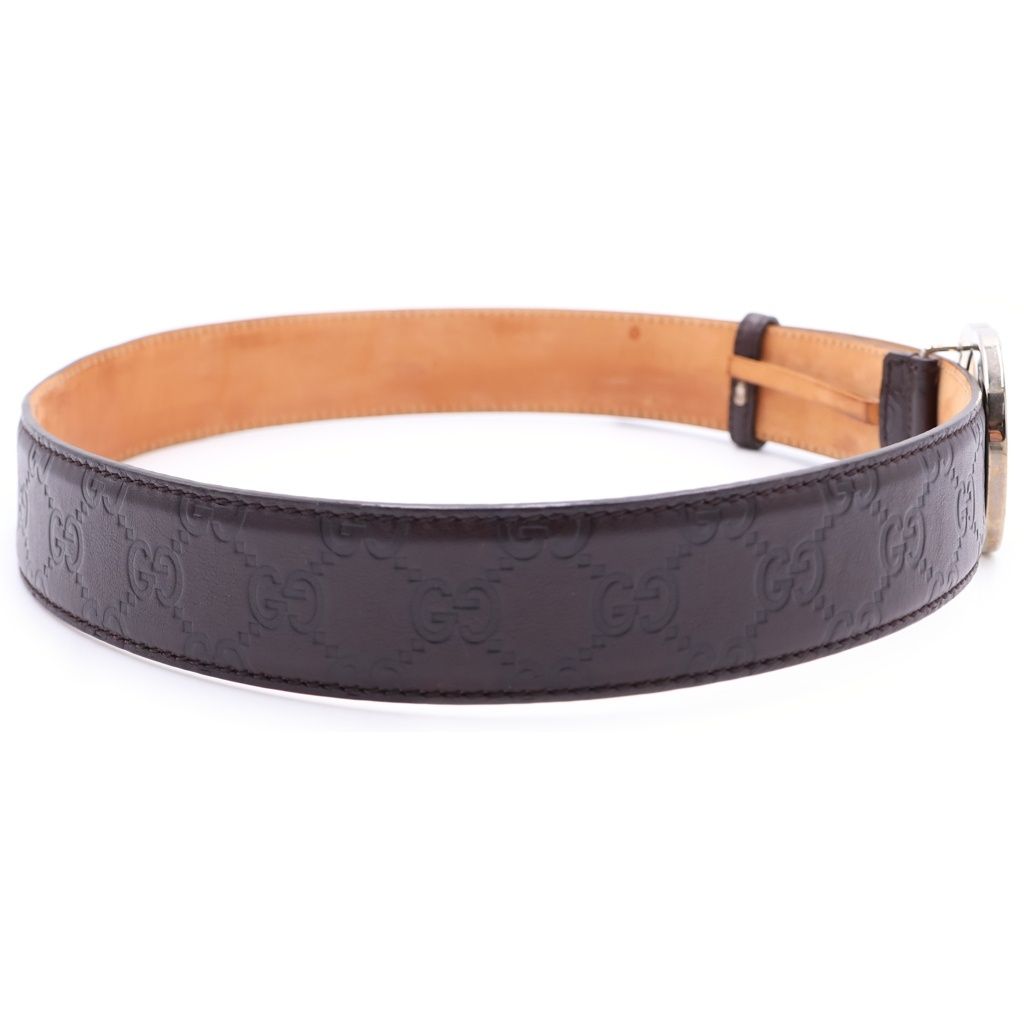 Gucci Interlocking GG Buckle Leather Striped Belt — view 3