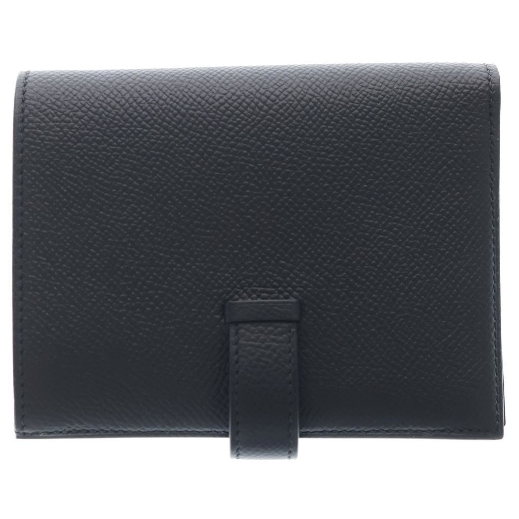 Hermes Bearn Compact Epsom Gold Bifold Wallet Black — view 2