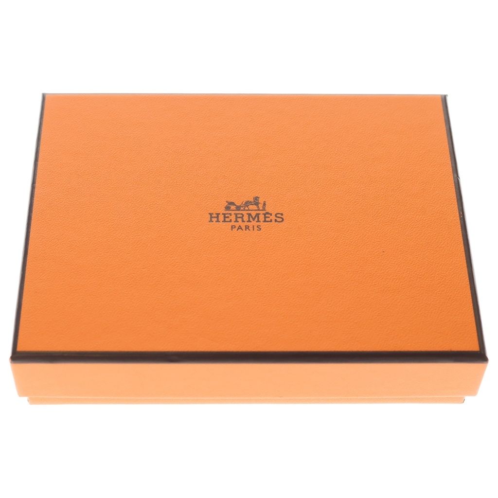 Hermes Bearn Compact Epsom Gold Bifold Wallet Black — view 6