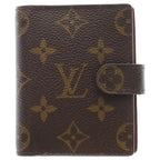 Louis Vuitton Monogram Agenda Mini Leather Notebook Cover Card Case Brown