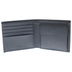 Prada Saffiano Bifold Wallet Compact Card Case Black Leather — view 4