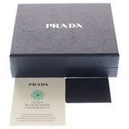 Prada Saffiano Bifold Wallet Compact Card Case Black Leather — view 6