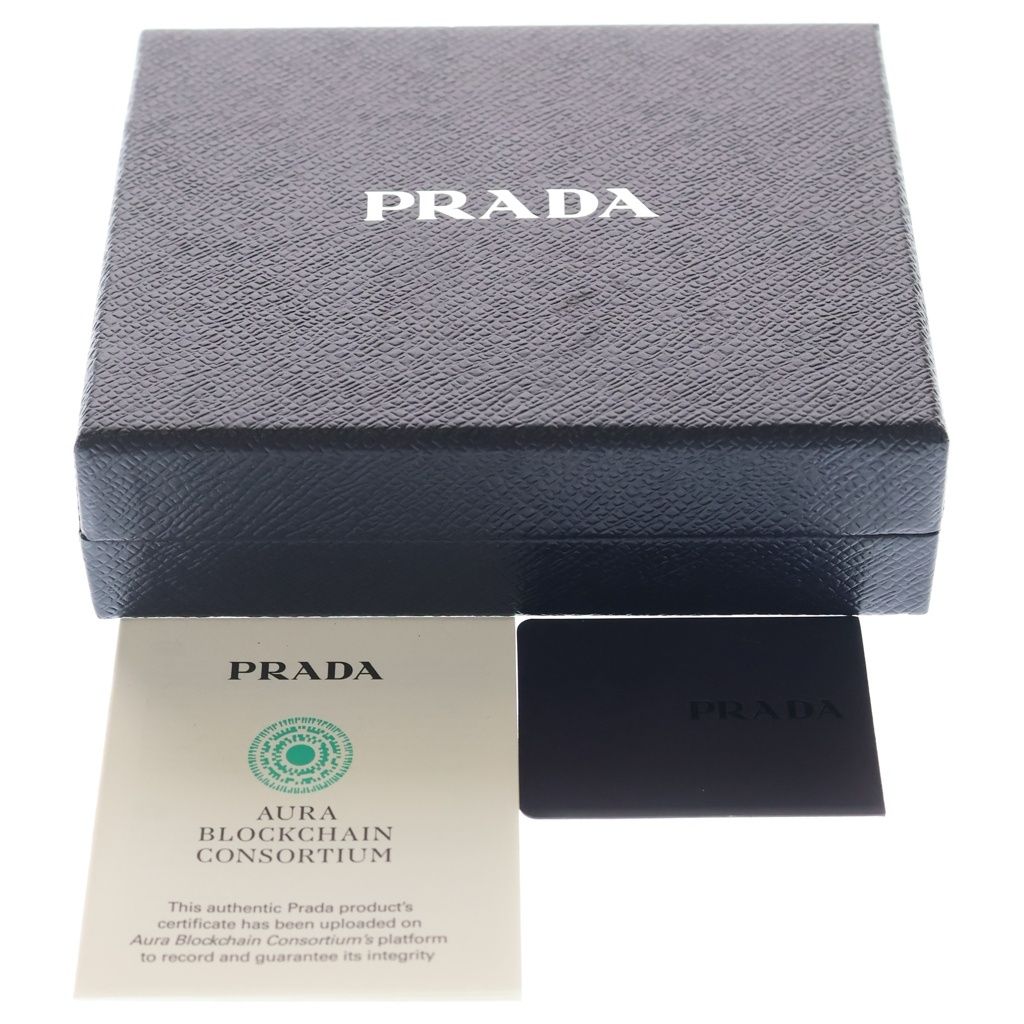 Prada Saffiano Bifold Wallet Compact Card Case Black Leather — view 6