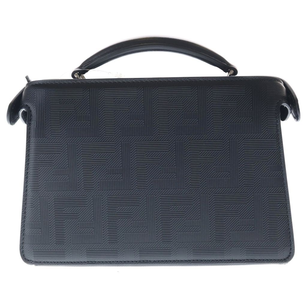 Fendi Peekaboo Eyec Cross 2-Way Shoulder Bag Black Leather Silver — view 2
