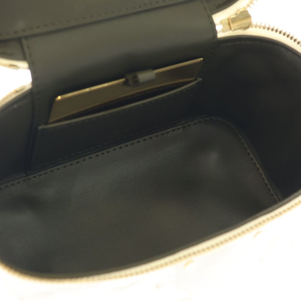 Louis Vuitton Monogram Vanity PM Shoulder Bag Chain White Lambskin Gold — view 8