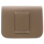 Hermes Constance Slim Wallet Bifold Etoupe Epsom Logo Silver Brown — view 2