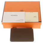 Hermes Constance Slim Wallet Bifold Etoupe Epsom Logo Silver Brown — view 6