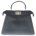 Fendi Peekaboo Icy Small 2-Way Shoulder Bag Gray Leather Silver
