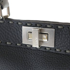 Fendi Peekaboo Icy Small 2-Way Shoulder Bag Gray Leather Silver — view 6