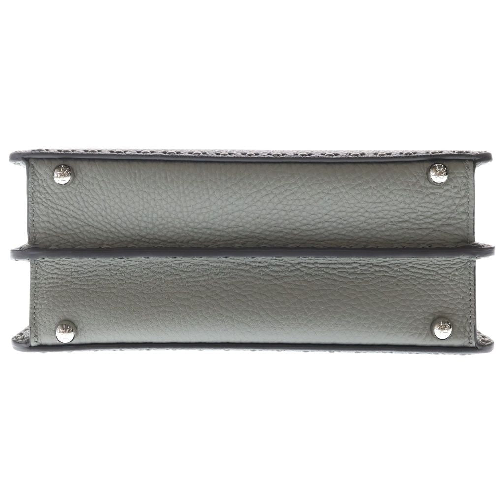 Fendi Peekaboo Icy Small 2-Way Shoulder Bag Gray Leather Silver — view 4