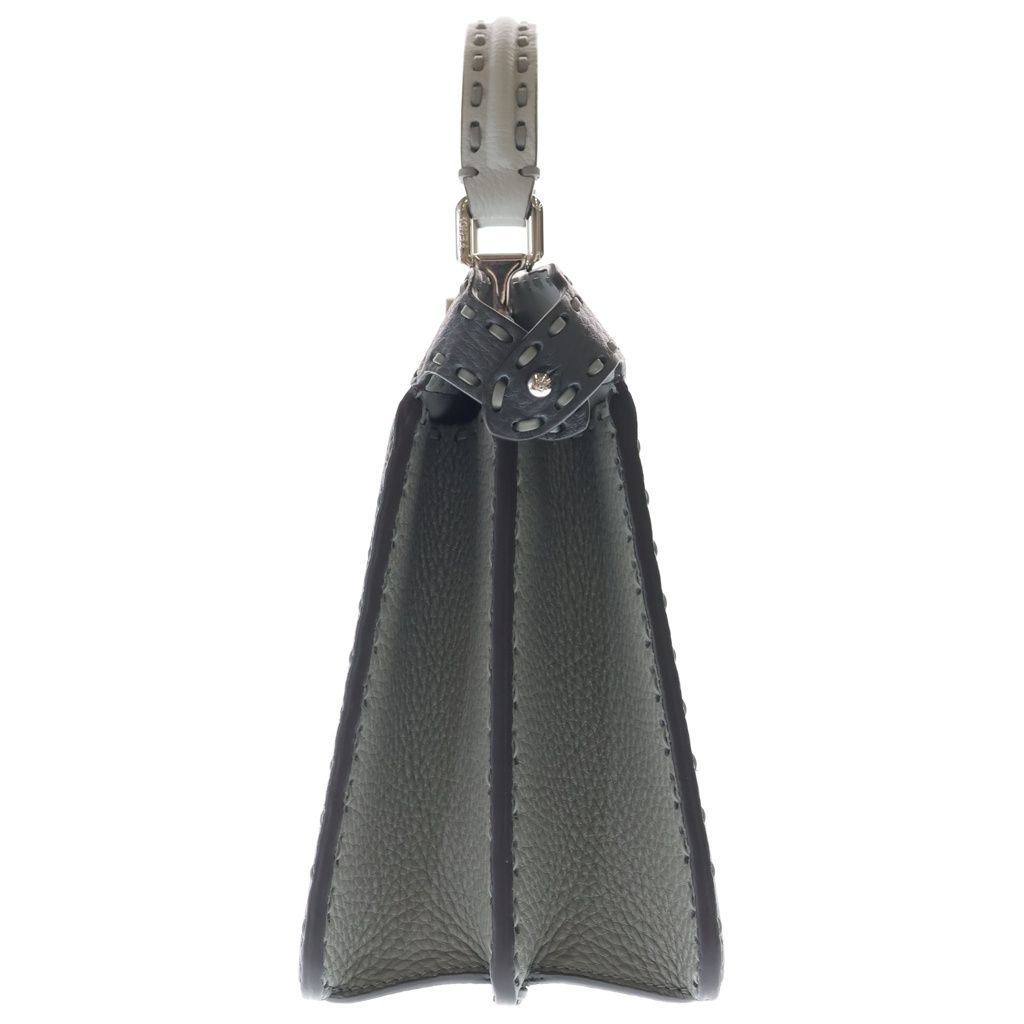 Fendi Peekaboo Icy Small 2-Way Shoulder Bag Gray Leather Silver — view 3