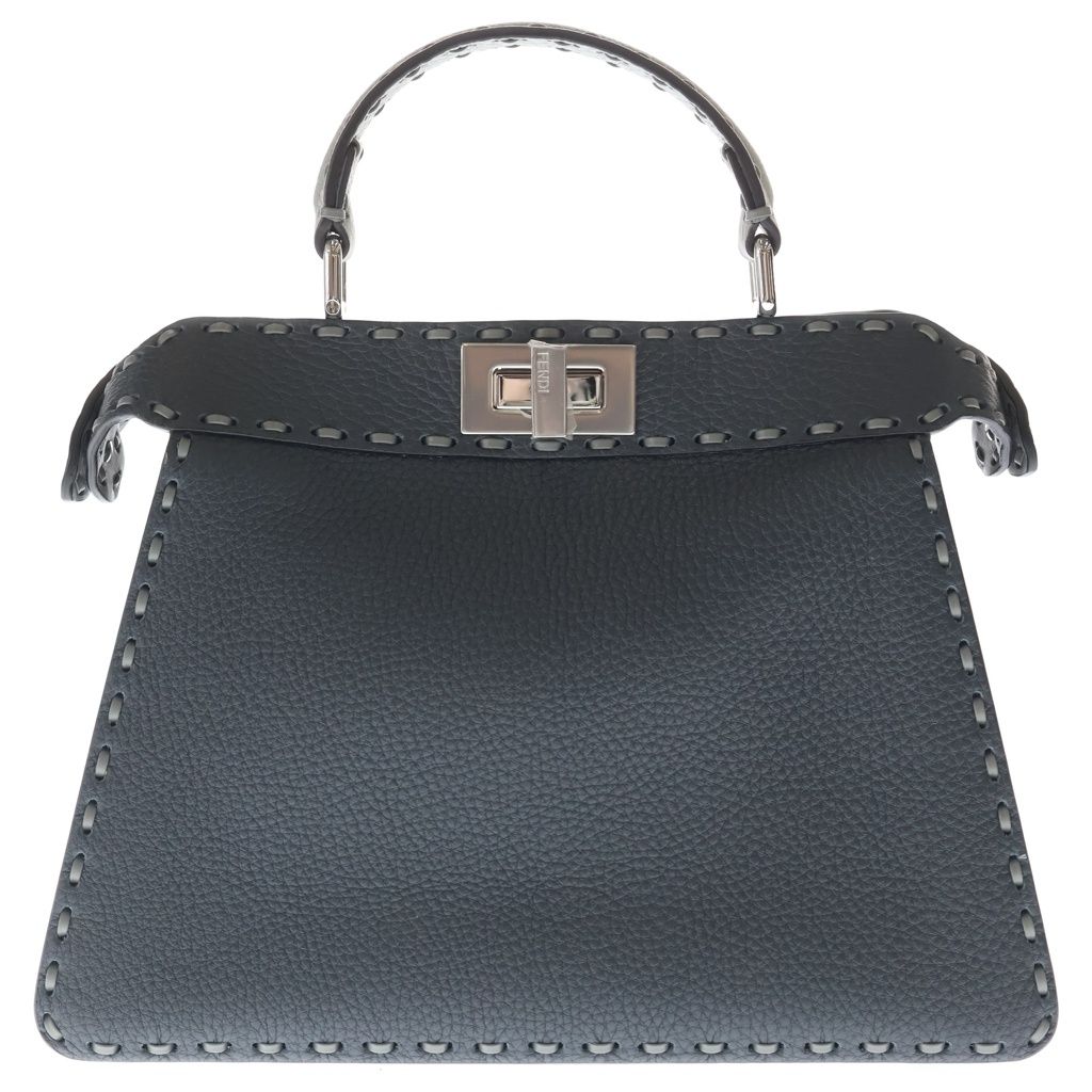 Fendi Peekaboo Icy Small 2-Way Shoulder Bag Gray Leather Silver — view 2