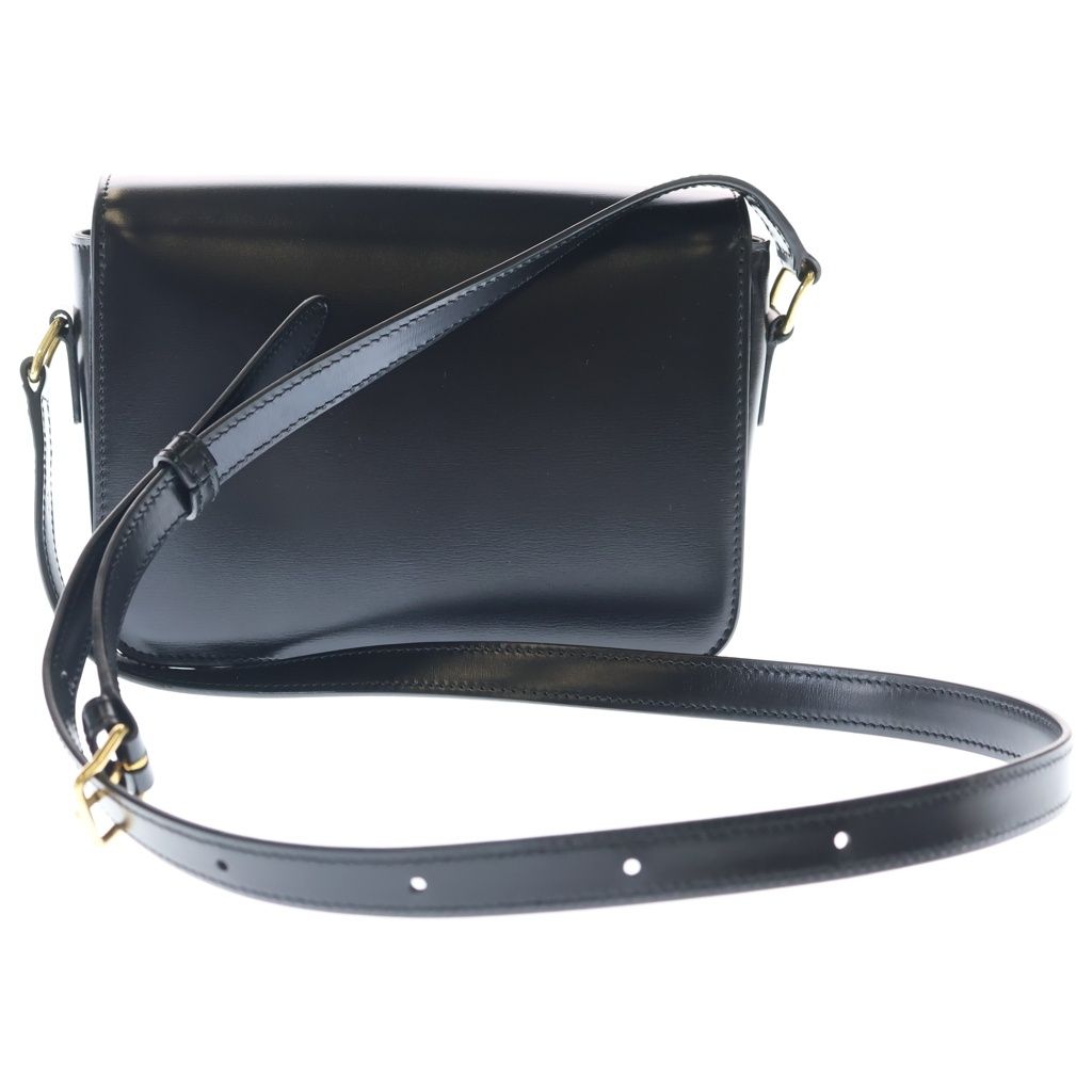 Celine Teen Triomphe Shoulder Bag Black Shiny Calfskin Gold — view 2