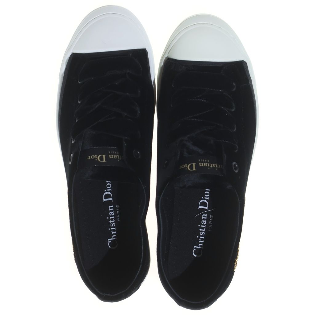 Dior Lucky Sneakers Black White Velour — view 4