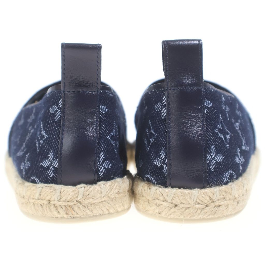 Louis Vuitton Monogram Denim Espadrilles Flat Shoes Indigo Blue — view 3