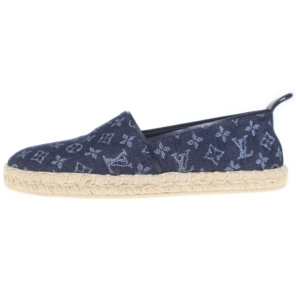 Louis Vuitton Monogram Denim Espadrilles Flat Shoes Indigo Blue