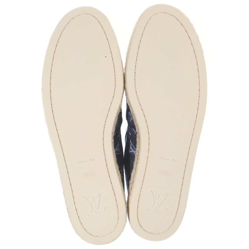 Louis Vuitton Monogram Denim Espadrilles Flat Shoes Indigo Blue — view 5