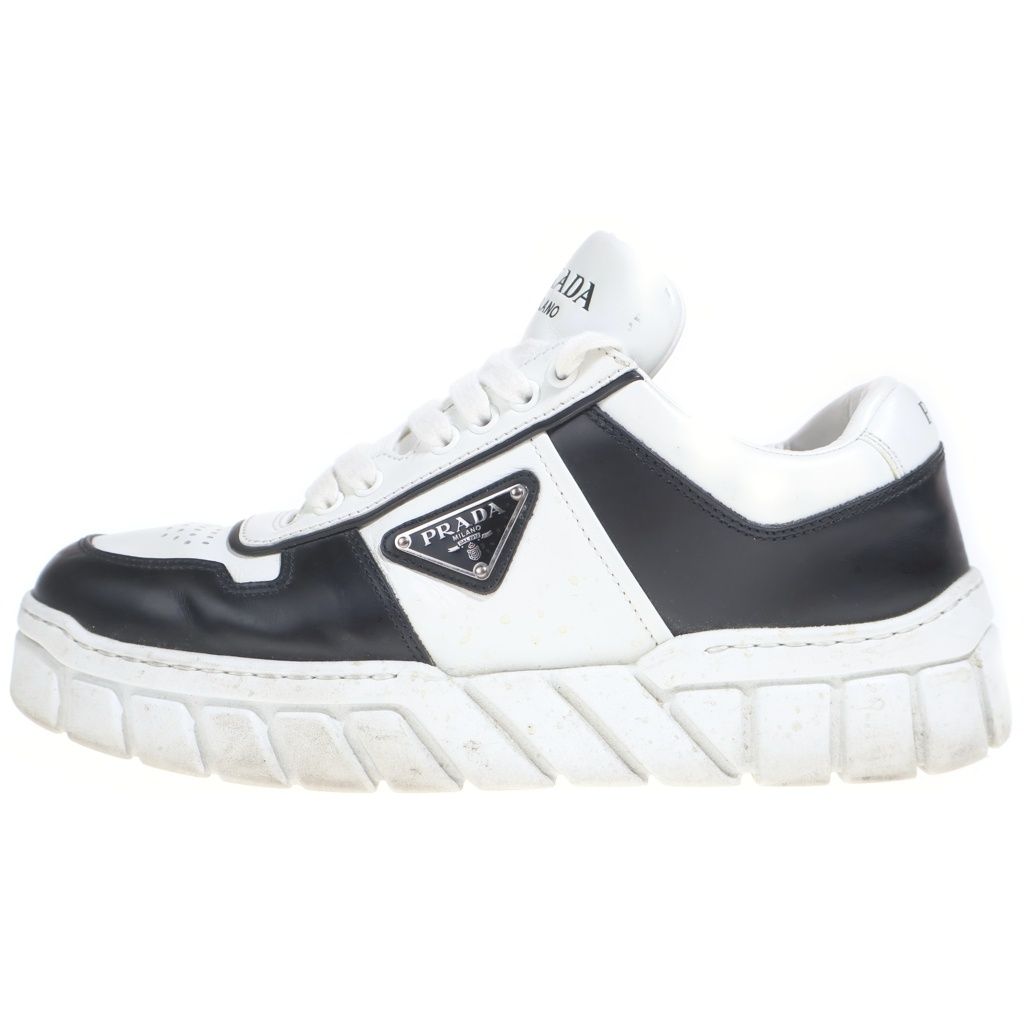 Prada Low Cut Sneakers Black White