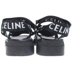 Celine Leo Strappy Sandals Logo Strap Black — view 3