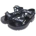 Celine Leo Strappy Sandals Logo Strap Black — view 2