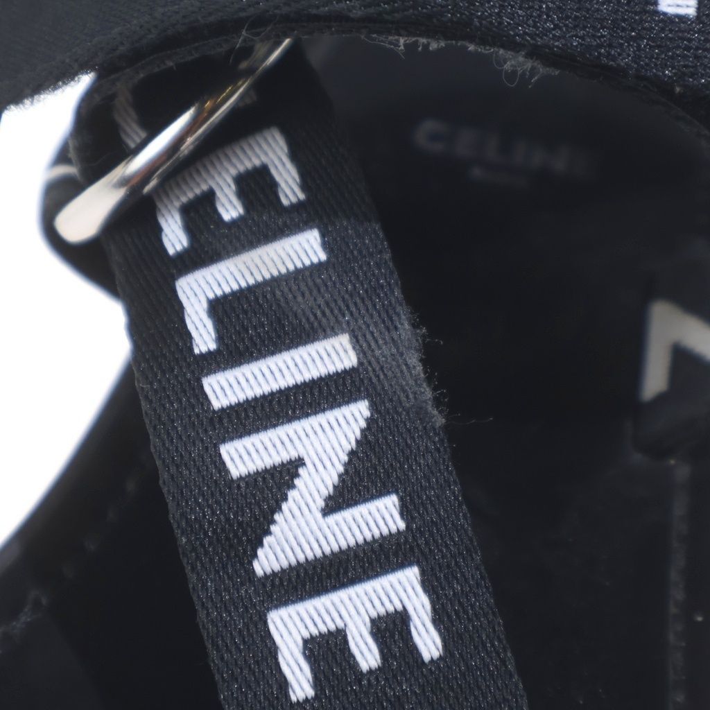 Celine Leo Strappy Sandals Logo Strap Black — view 6