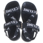 Celine Leo Strappy Sandals Logo Strap Black — view 4