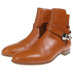 Hermes Kelly Neo Leather Short Boots Shoes Silver Brown — view 2