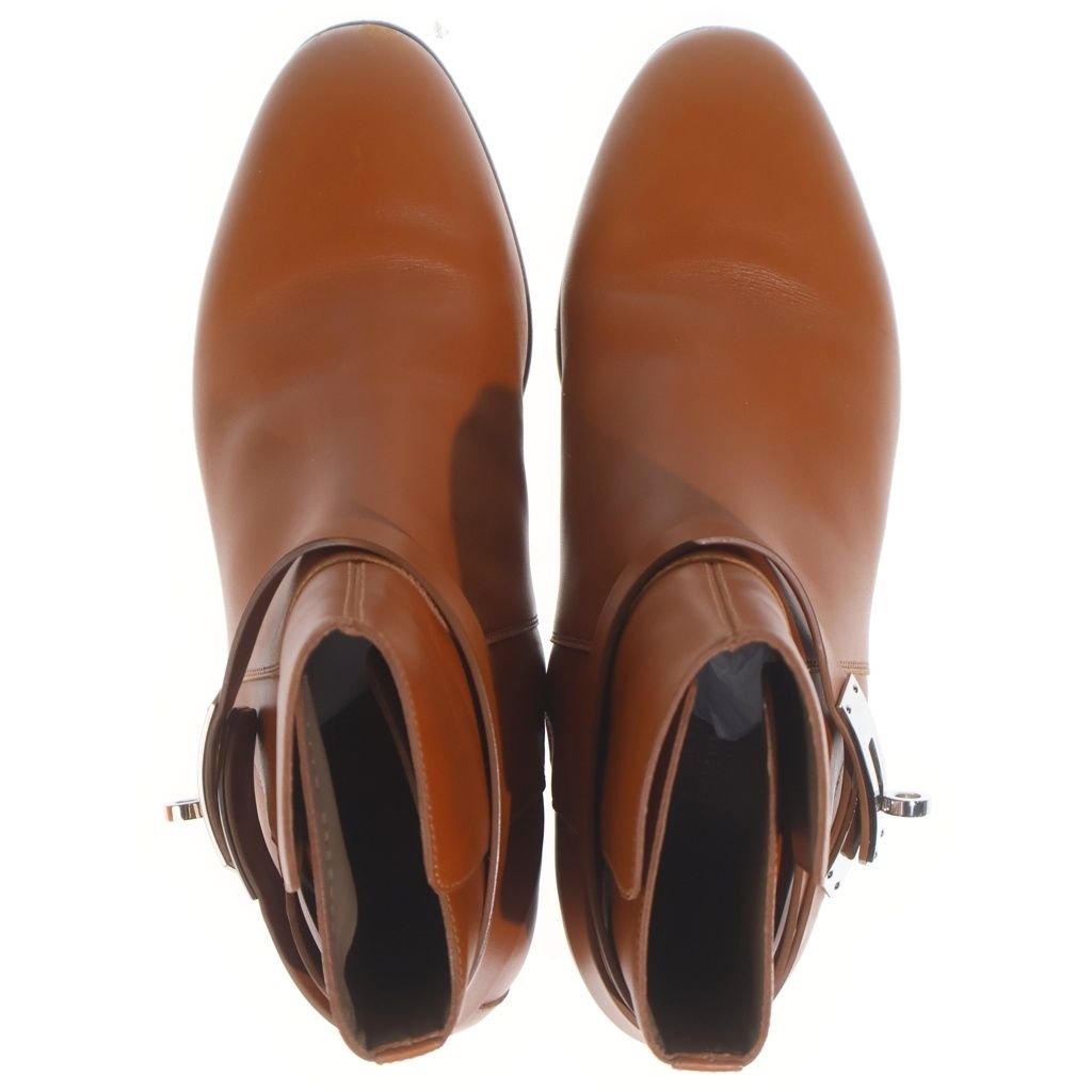 Hermes Kelly Neo Leather Short Boots Shoes Silver Brown — view 4