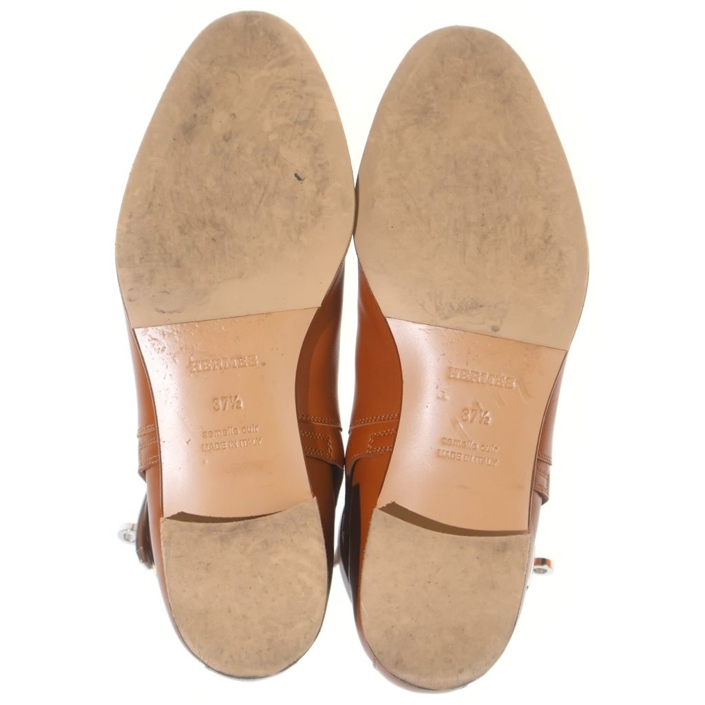 Hermes Kelly Neo Leather Short Boots Shoes Silver Brown — view 5