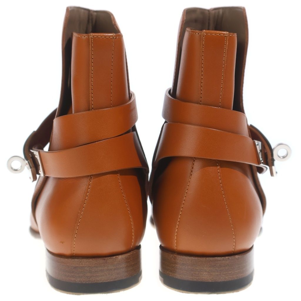 Hermes Kelly Neo Leather Short Boots Shoes Silver Brown — view 3
