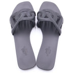 Hermes Aloha Rubber Flat Sandals Shoes Black — view 4