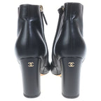 Chanel Black Cles the Open Toe Wedge Boots — view 3