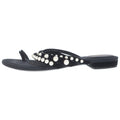 Chanel Pearl Flat Sandals Black